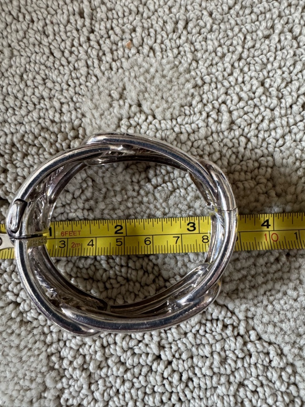 David Yurman Silver metal Pave diamond beautiful Cable bracelet - Picture 7 of 8